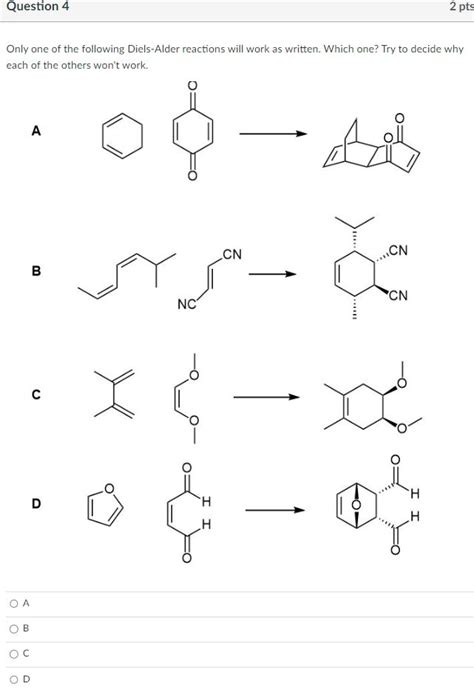 Solved Question 1 Predict The Product Of This Diels Alder Reaction O O Course Hero