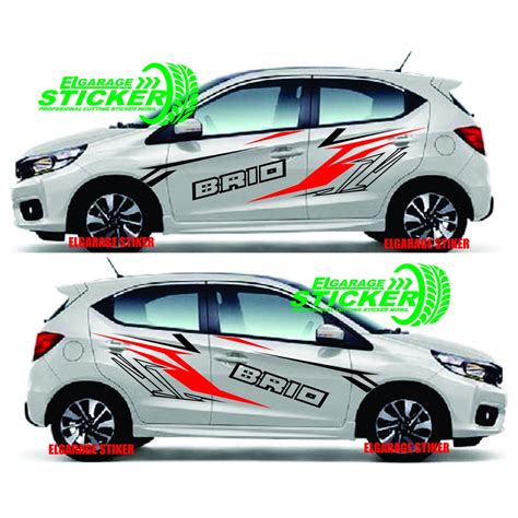 Jual Stiker Mobil Mobil Honda Brio Cutting Stiker Body Samping Mobl