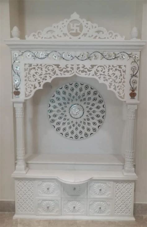 Designer White Marble Temple Design Modern At Rs In Makrana