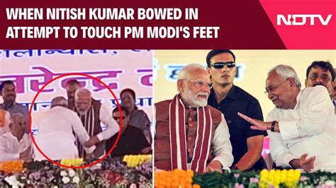 Pm Modi In Bihar Bihar Cm Nitish Kumar Bows To Touch Pm Narendra Modi