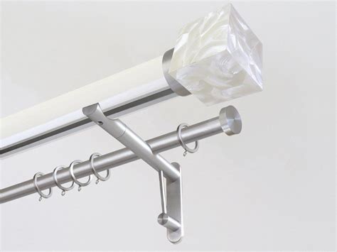 Luxury Gloss Painted White Tracked Double Curtain Pole Bespoke Shell