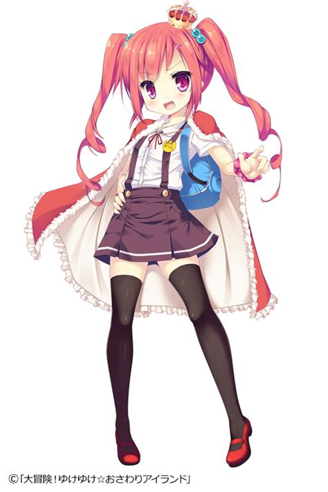 Safebooru 1girl Backpack Bag Cape Crown Daibouken Yukeyuke Osawari