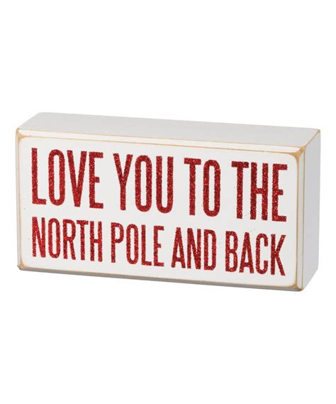 Primitives By Kathy Love You To The North Pole And Back Block Sign