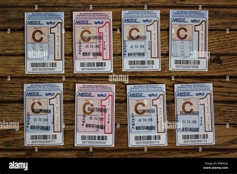 Punched and used Metra train tickets Stock Photo - Alamy