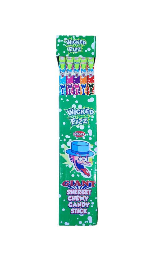 Wicked Fizz Giant Sherbet Chewy Candy Stick Sugar Stacks And More