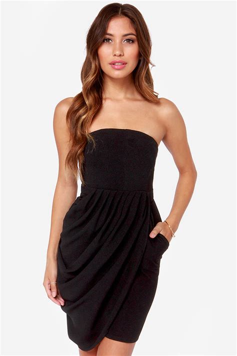 Sexy Black Dress Strapless Dress Lbd 6500 Lulus