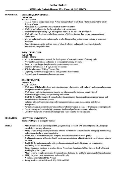 Sql Developer Sample Resume ~ Certificate Letter