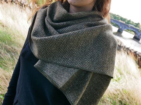 Versatile 3in1 Irish Tweed Poncho Cape Shawl Speckled Etsy