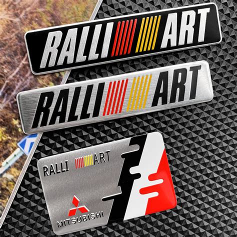 3D RALLIART Aluminum Car Emblem Stickers Accessories Decor Side Emblem