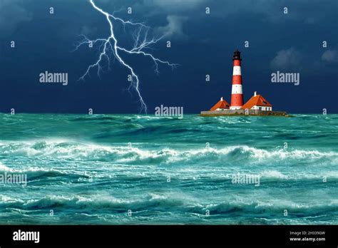 Gewitter Himmel dunkler Himmel Nordsee Nordseeküste aufgewühlte