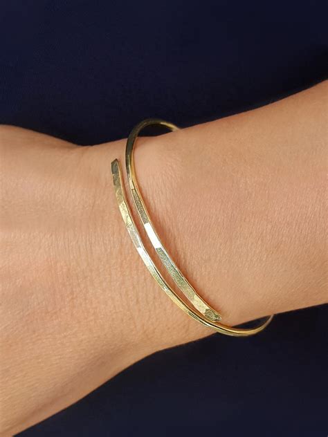 Gold Cuff Bracelet Arm Bracelet Gold Bangle Bracelet Gold Etsy