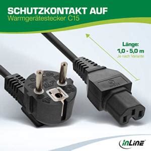 Inline Netzkabel Schutzkontakt Gewinkelt Auf Warmger Testecker