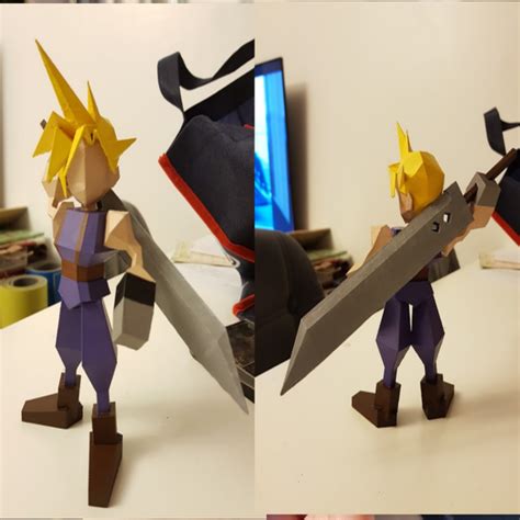 Free 3d File Posed Cloud Low Poly Final Fantasy 7 Ff7 Vii By Cestymour