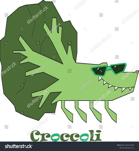 Vector Illustration Broccoli Character Wearing Sunglasses Stock Vector Royalty Free 2203152929