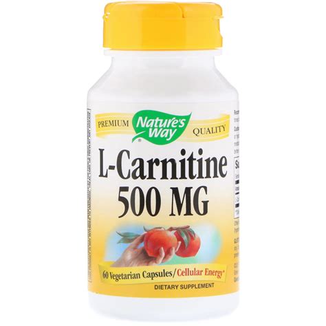 Nature S Way L Carnitine Mg Vegetarian Capsules By Iherb