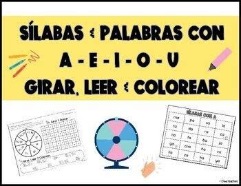 Sílabas Palabras con a e i o u Girar Leer Spanish Syllables in 2024