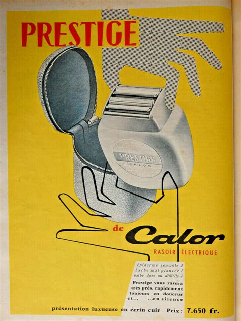 PUBLICITÉ DE PRESSE 1956 RASOIR ÉLECTRIQUE PRESTIGE DE CALOR eBay