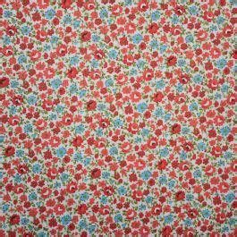 Blossom Red Polycotton Print Fabric Fabrics Calico Laine