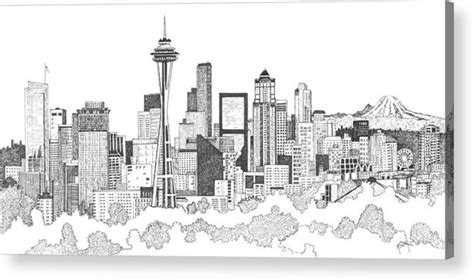 Seattle Skyline Sketch at PaintingValley.com | Explore collection of ...