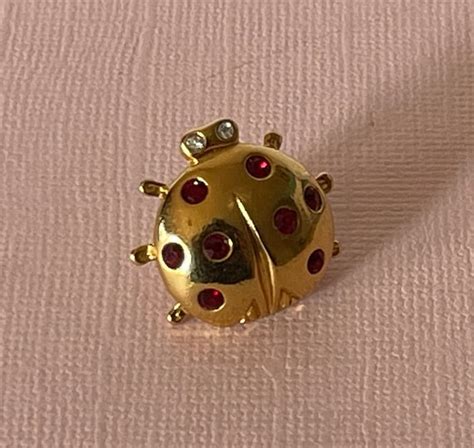 Rhinestone Lady Bug Pin Gold Lady Bug Pin Ladybug P Gem