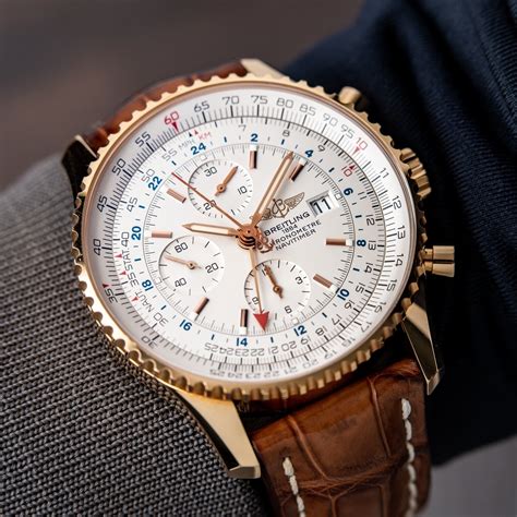 Breitling Navitimer World GMT RARE Automatic Chronograph Rose Gold Limited