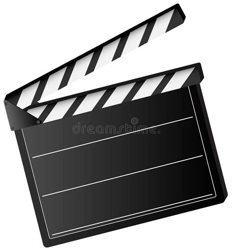 Film Clapper Board Set Isolated On White Background Blank Movie