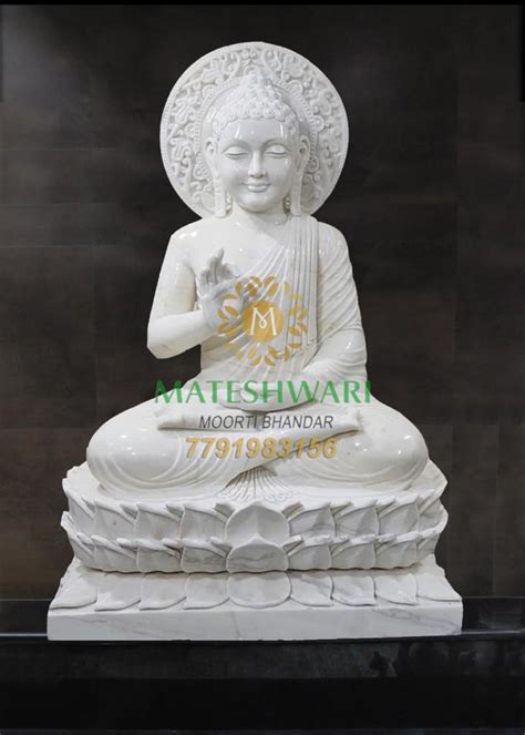 Handmade White Marble Buddha Sculpture At Rs In Jaipur Id