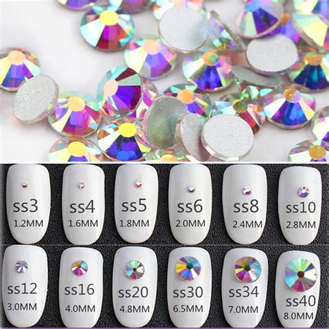 Glitter Rhinestones Crystal AB SS3 SS40 Non Hot Fix Flatback Etsy