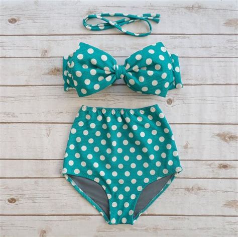 Glamorous Polka Dot Bow Bikini Set Etsy UK Bow Bikini Vintage