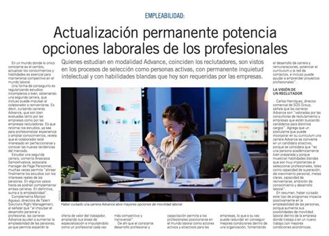 Actualización permanente potencia opciones laborales de los