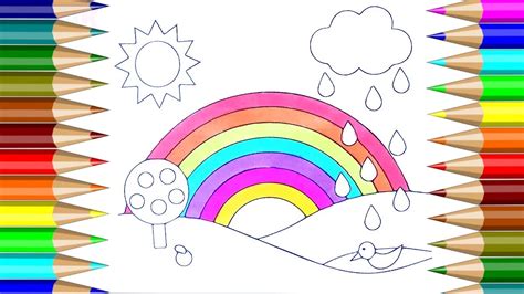 Dibujos De Arcoiris Para Colorear Faciles