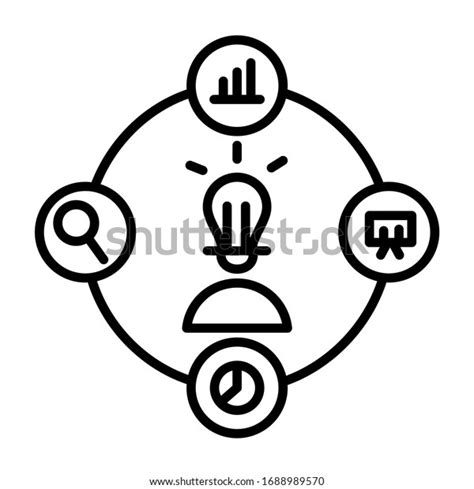 Strategic Sourcing Illustration Black Line Icon Stock Illustration