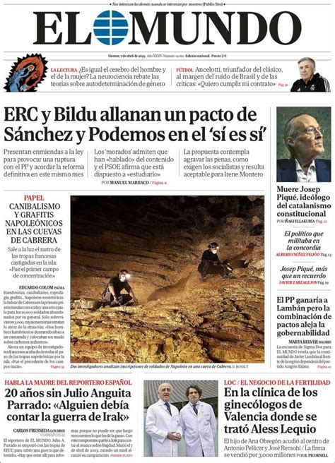 Portada Del Diario El Mundo Del Día 7042023 News Europa