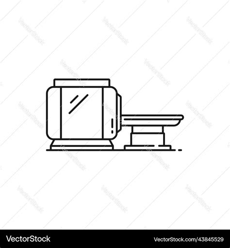 Computed Tomography Machine Mri Scan Outline Icon Vector Image