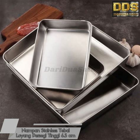 Jual Nampan Stainless Tebal Loyang Persegi Baking Tray Tinggi 6 Cm