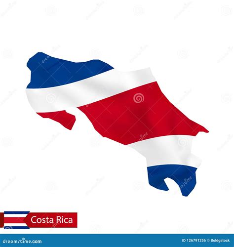 Mapa De Costa Rica a Bandeira De Ondulação Do País Ilustração do