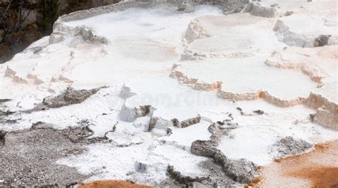 Hot Spring Landscape With Colorful Ground Formation Mammoth Hot