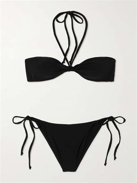 LISA MARIE FERNANDEZ NET SUSTAIN Gathered Crepe Halterneck Bikini