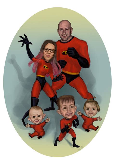 Family Portrait - Incredibles style by marchetooo on DeviantArt