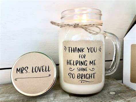 Personalized Teacher Candle Teacher T Teacher Etsy