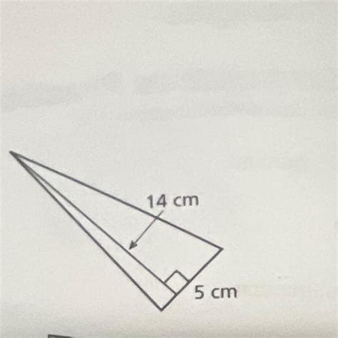 Find the área of the triangle 14cm 5cm brainly