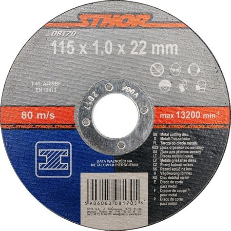 Tarcza Do Cięcia Metalu 115 X 1 X 22 Mm 08170 Sthor STHOR Sklep