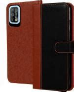 Buy Hupshy Realme Pro Black And Brown Leather Back Cover Pack Of