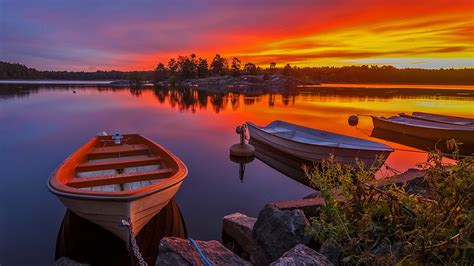 Fonds D Ecran X Su De Levers Et Couchers De Soleil Rivi Res