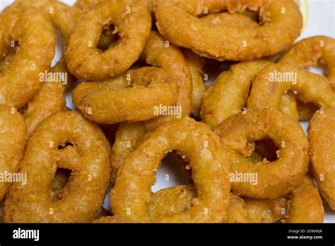 Plate Of Breaded Squid Rings Roman Style Squid Rings Stock Photo Alamy