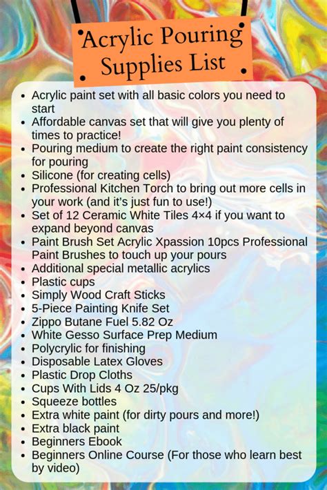 Supplies You Need to Get Started With Acrylic Pouring (Beginner Checklist)