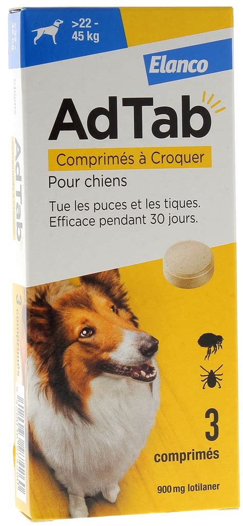 Adtab Mg Chien Kg Elanco Contre Les Puces Et Les Tiques