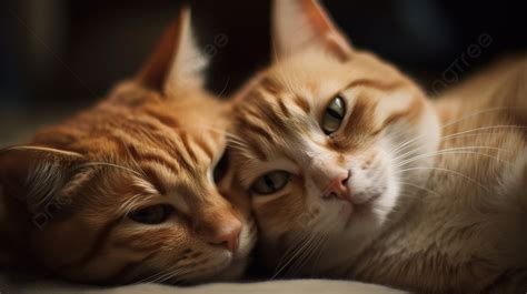 Fondo Dos Gatos Naranjas Están Uno Encima Del Otro Fondo Fotos De Amor