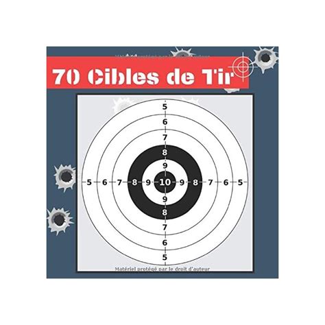 Buy 70 Cibles de Tir 21 cm x 21 cm Cible noir et blanc armes à feu