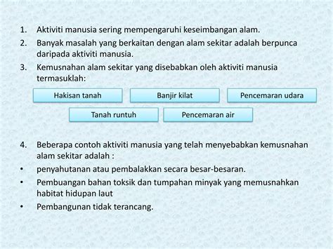 Kesan Aktiviti Manusia Terhadap Alam Sekitar Ppt